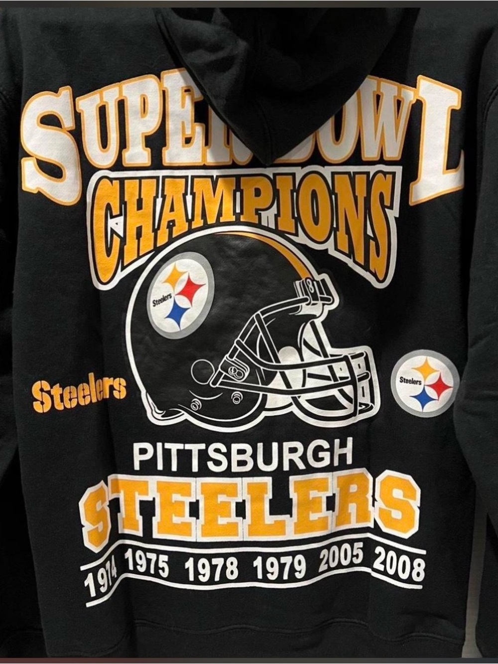 NFL Team Apparel Pittsburgh Steelers Black Super Bowl Sweatshirt